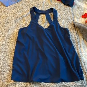 Cute blue top with cutouts on the back